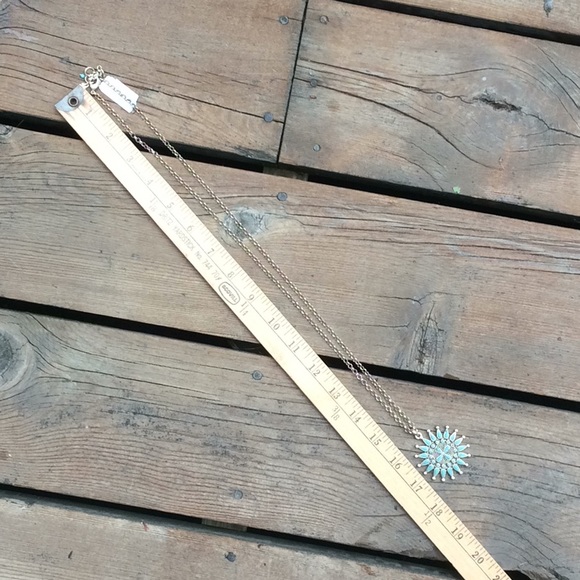 LUCKY BRAND Pendant Zuni Style Gold Turquoise Blue Chain Boho Necklace - Picture 8 of 8